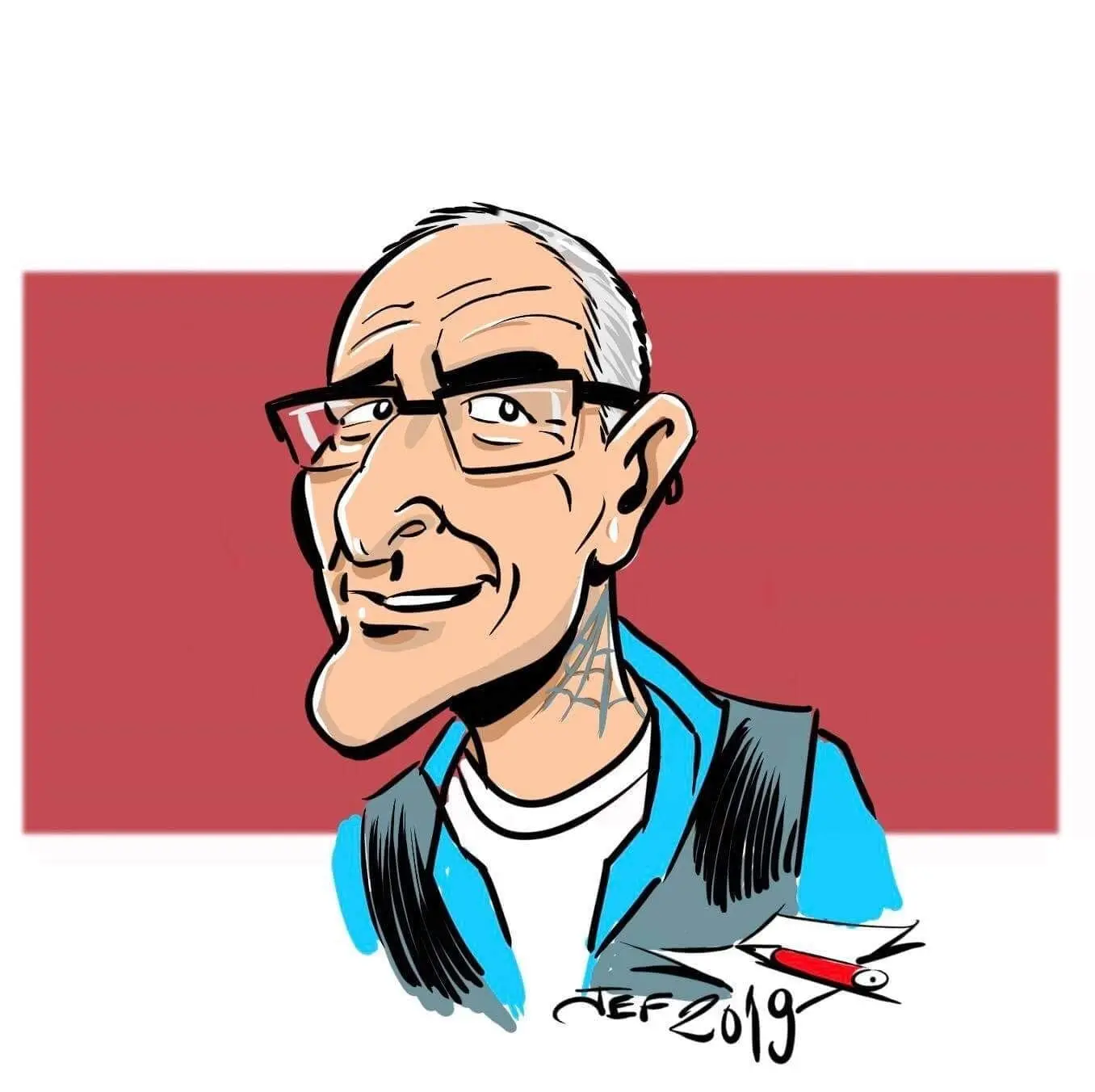 Caricature de Jeff, président de HD Le Plaisir.